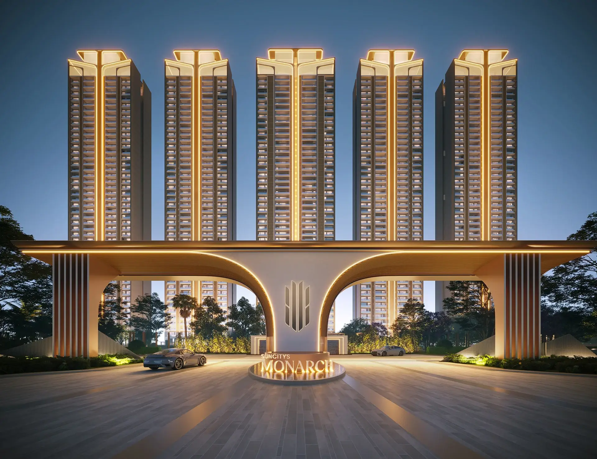 Main entrance gate of Suncity Monarch Residences Gurgaon