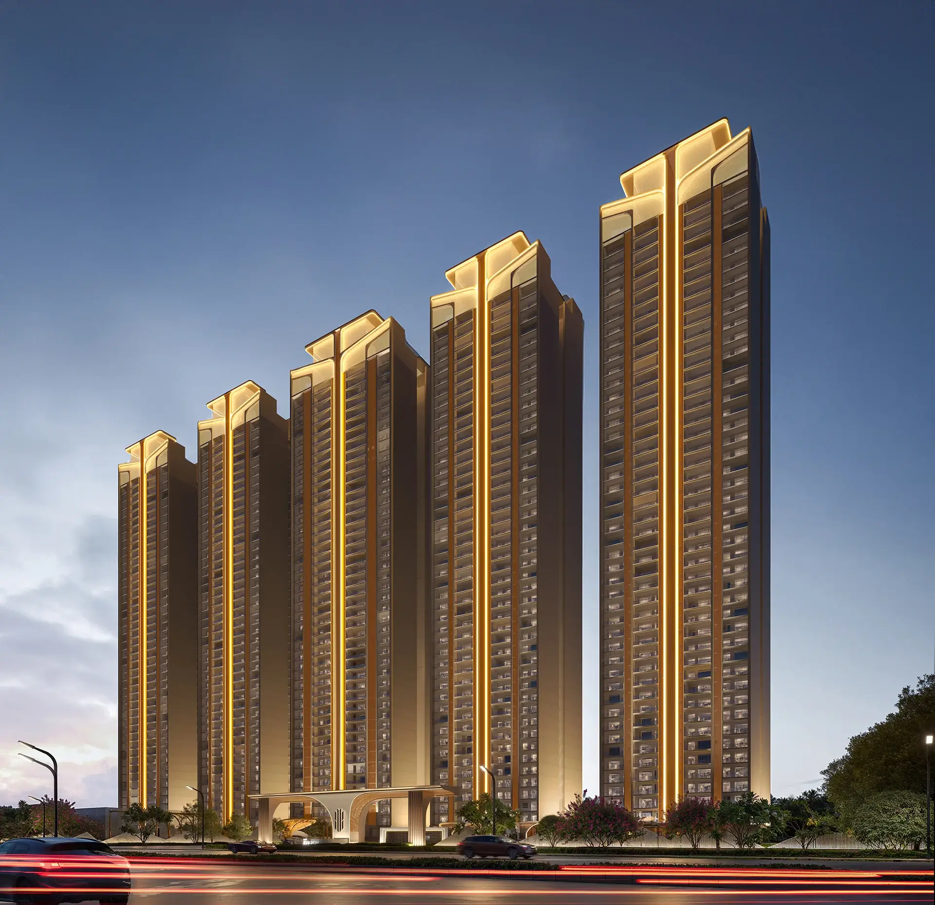 Suncity Monarch Residences Sector 78 Gurgaon road view