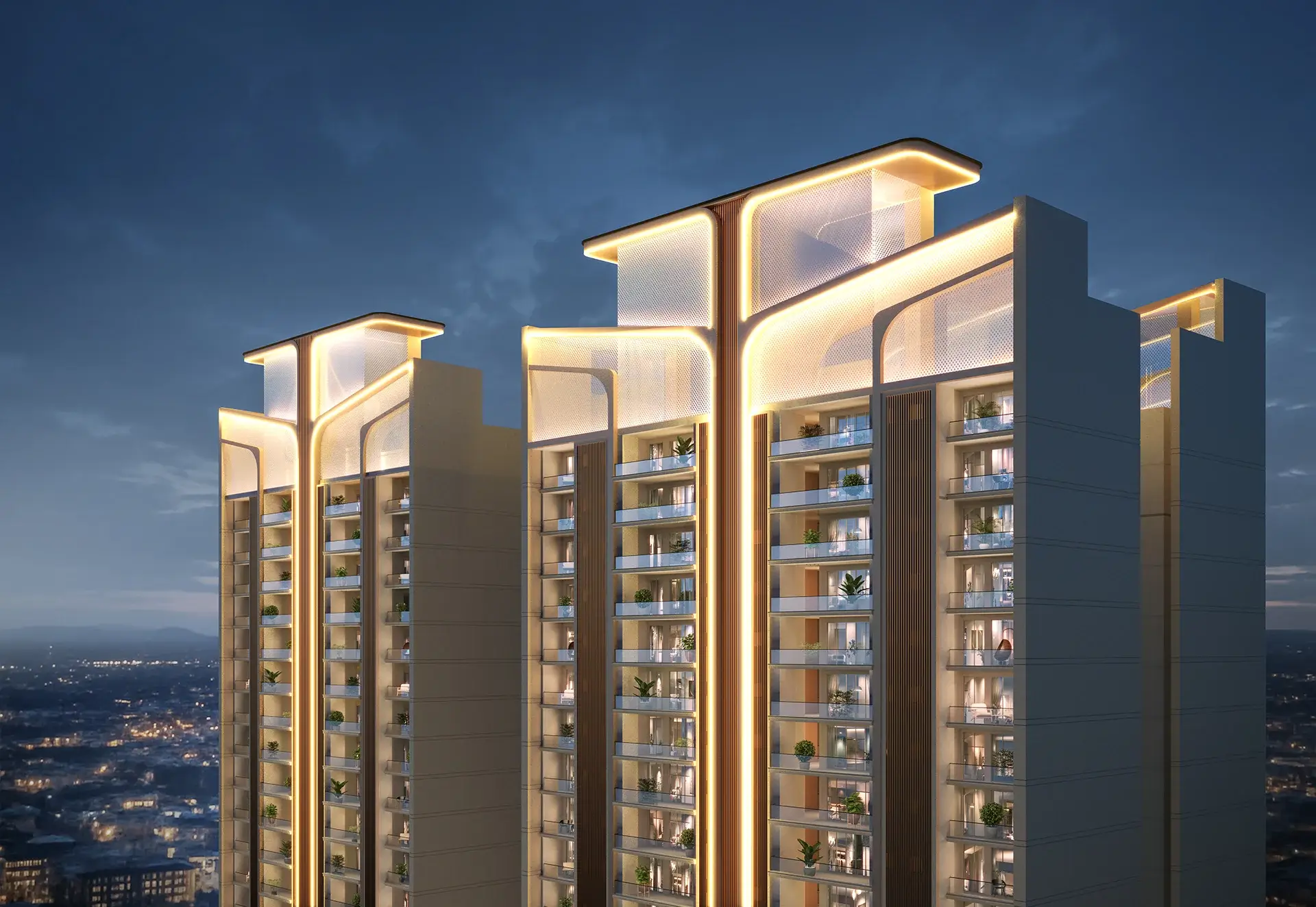 Close up tower view at Suncity Monarch Residences Gurgaon