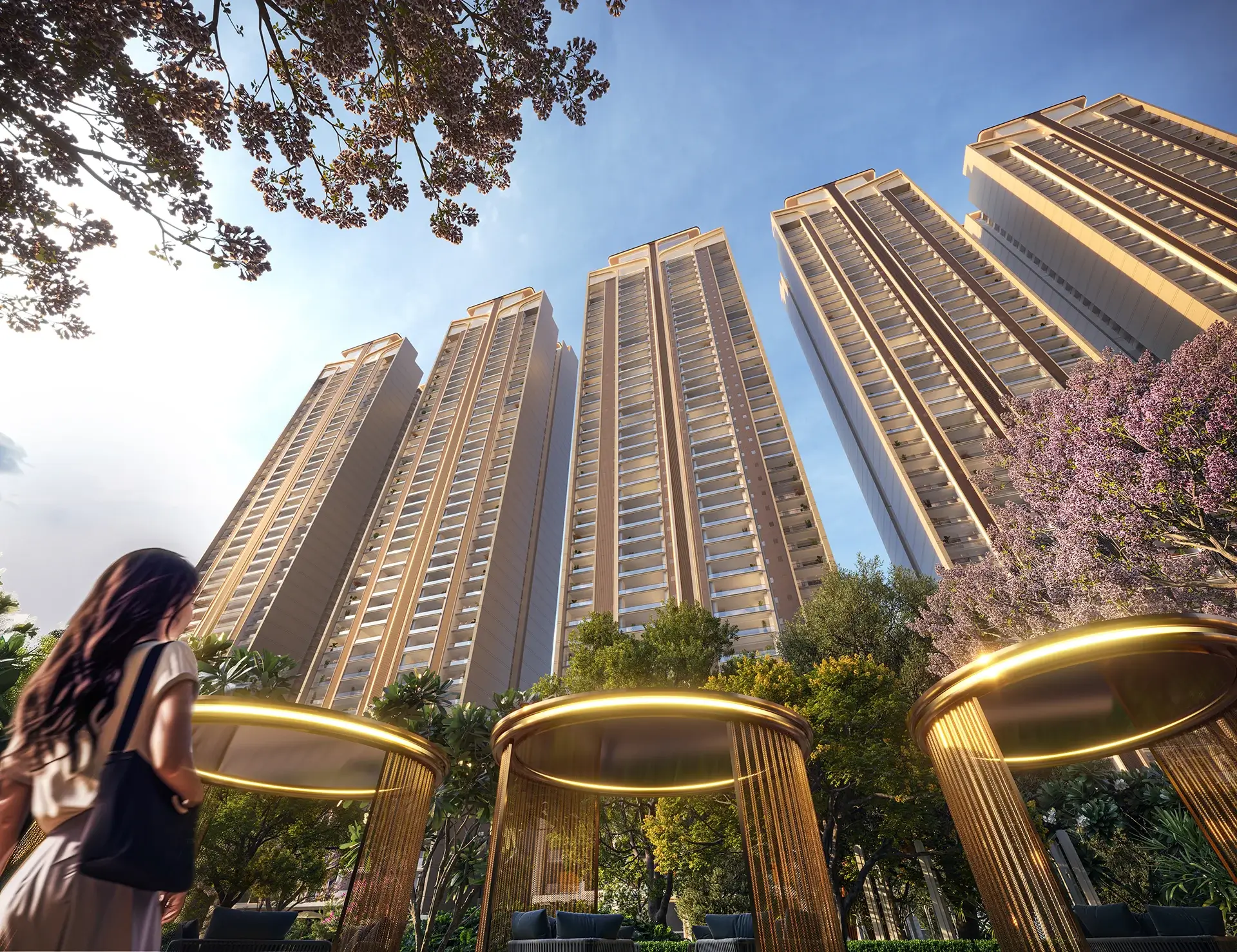 Worms eye view of Suncity Monarch Residences towers