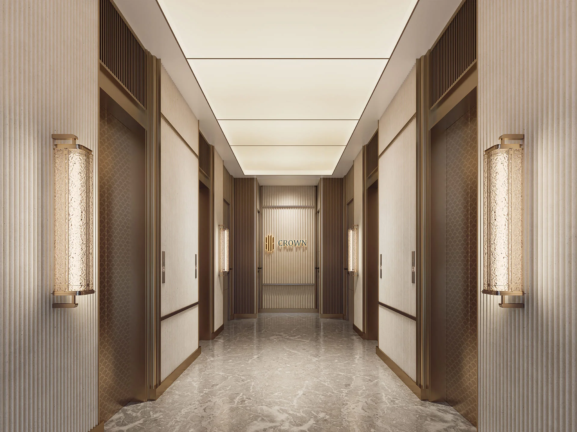 Lift lobby interior at Suncity Monarch Residences Sector 78 Gurgaon