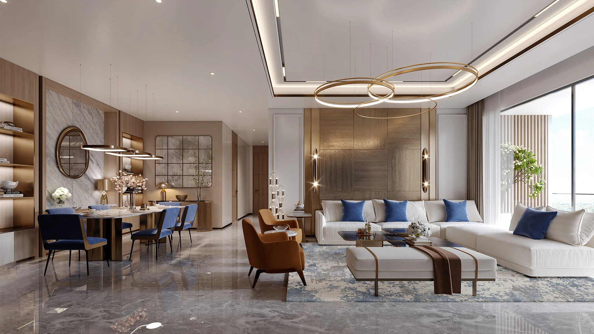 Living room interior view at Suncity Monarch Residences Gurgaon