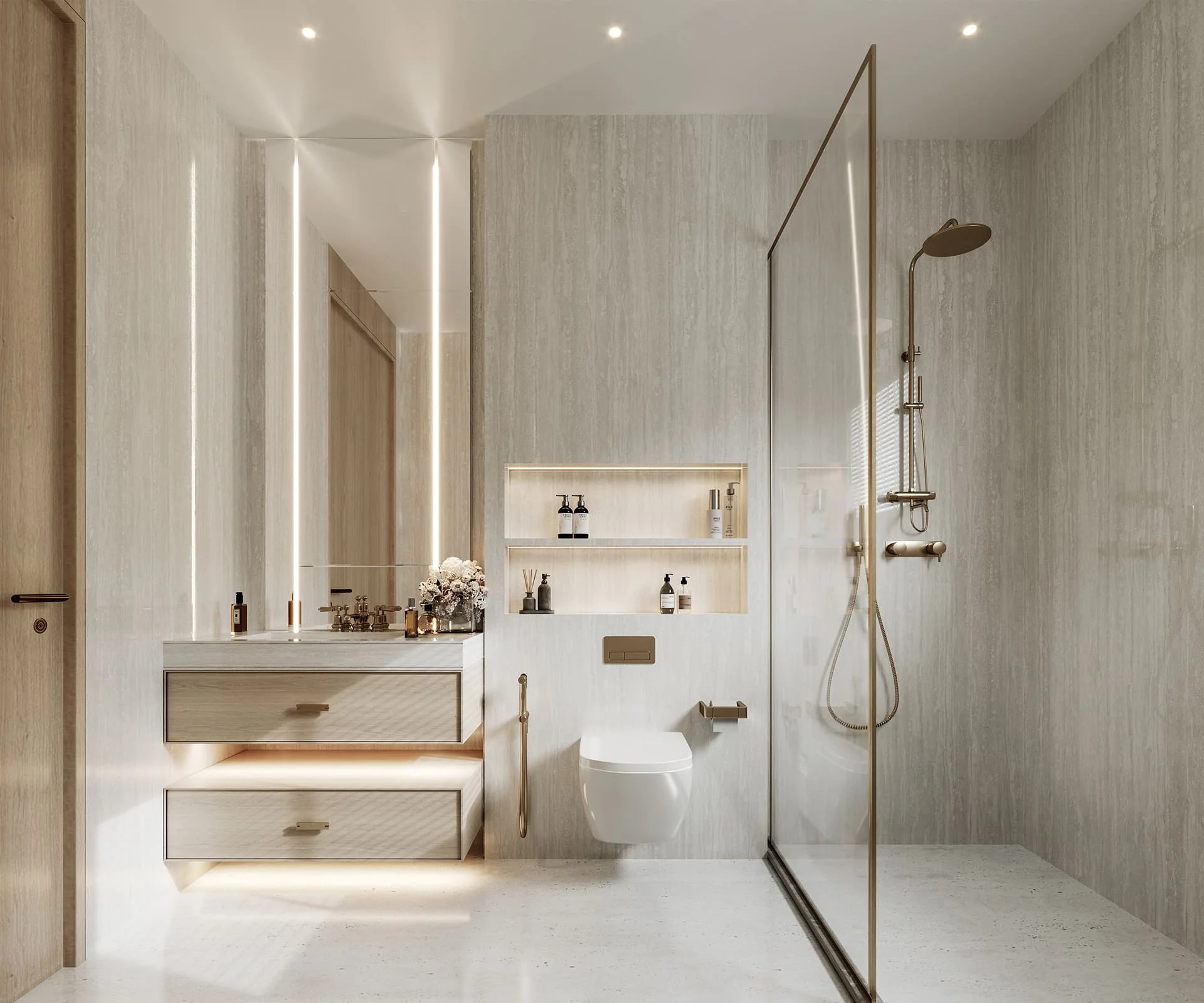 Master bathroom interior at Suncity Monarch Residences Gurgaon